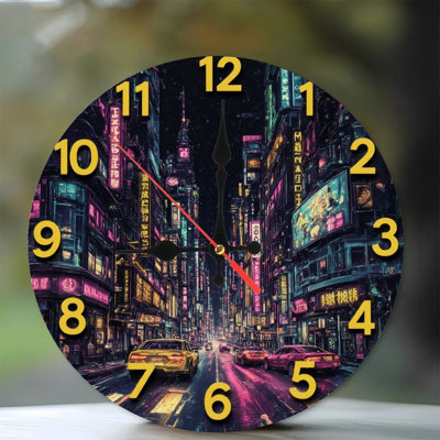 Horloge de ville effet néon