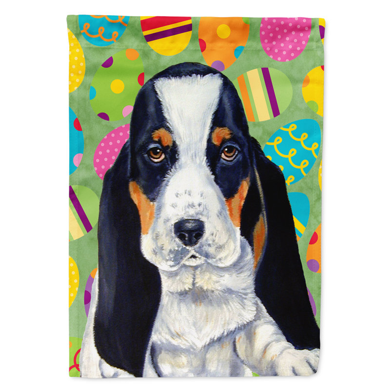 Drapeau de jardin Atara, Basset hound (noir et blanc)