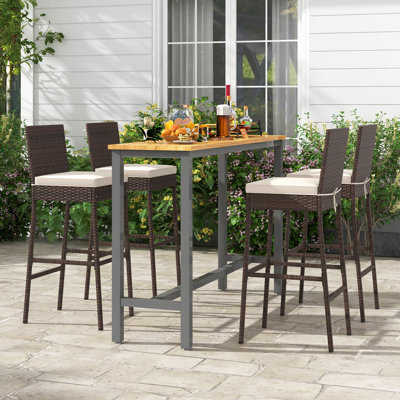 Bocephus Outdoor 30'' Bar Stool with Cushion
