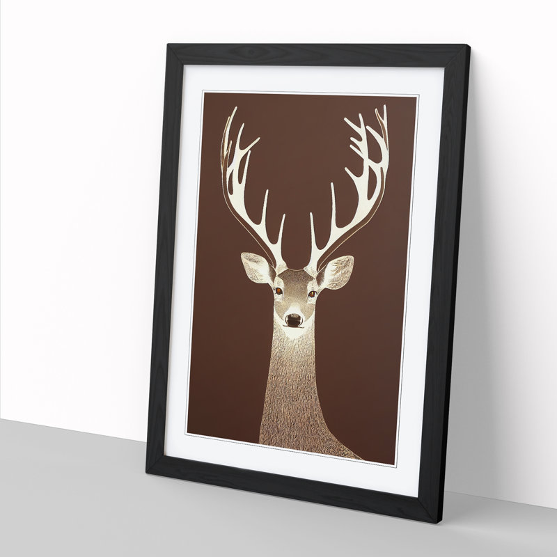 Turgeon Deer - Single Picture Frame Print, 46" H x 34" W, Brown