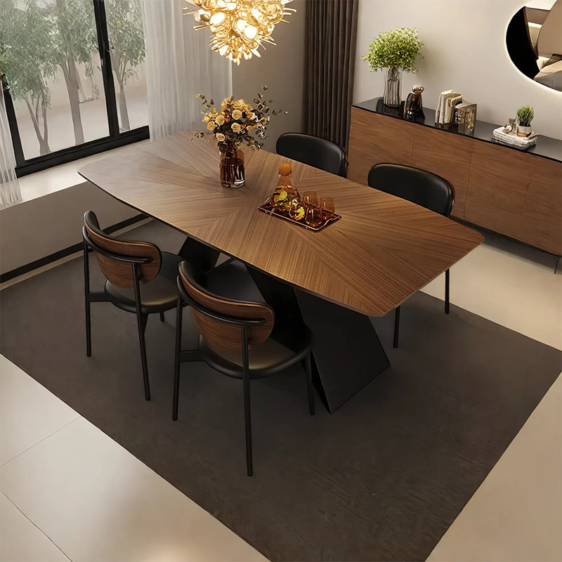 Ensemble de table de salle à manger et de chaises en acier au carbone, H 29,52 po x L 55,11 po x l 31,49 po