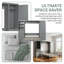 Lit escamotable grand format VARELON avec placard, tiroirs et tablettes-1625285629
