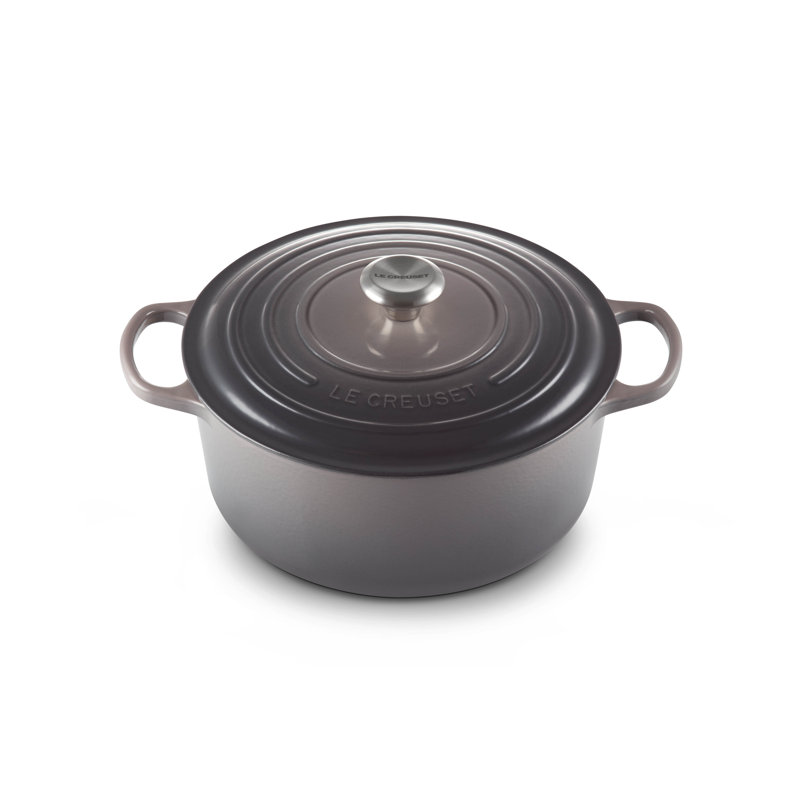 Le Creuset Cast Iron Round Casserole, Flint, 20cm / 2.4L
