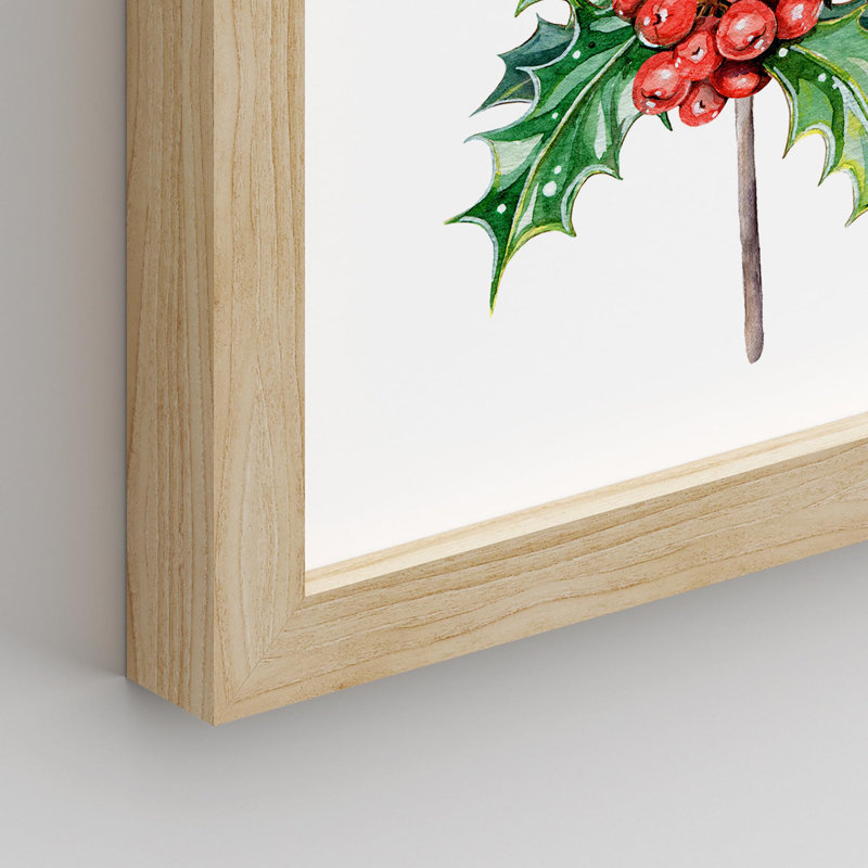 Merry Christmas Candy Cane Presents Tree - ensemble de 4 reproductions de cadres photo simples, Naturel, H 16 po x l 12 po