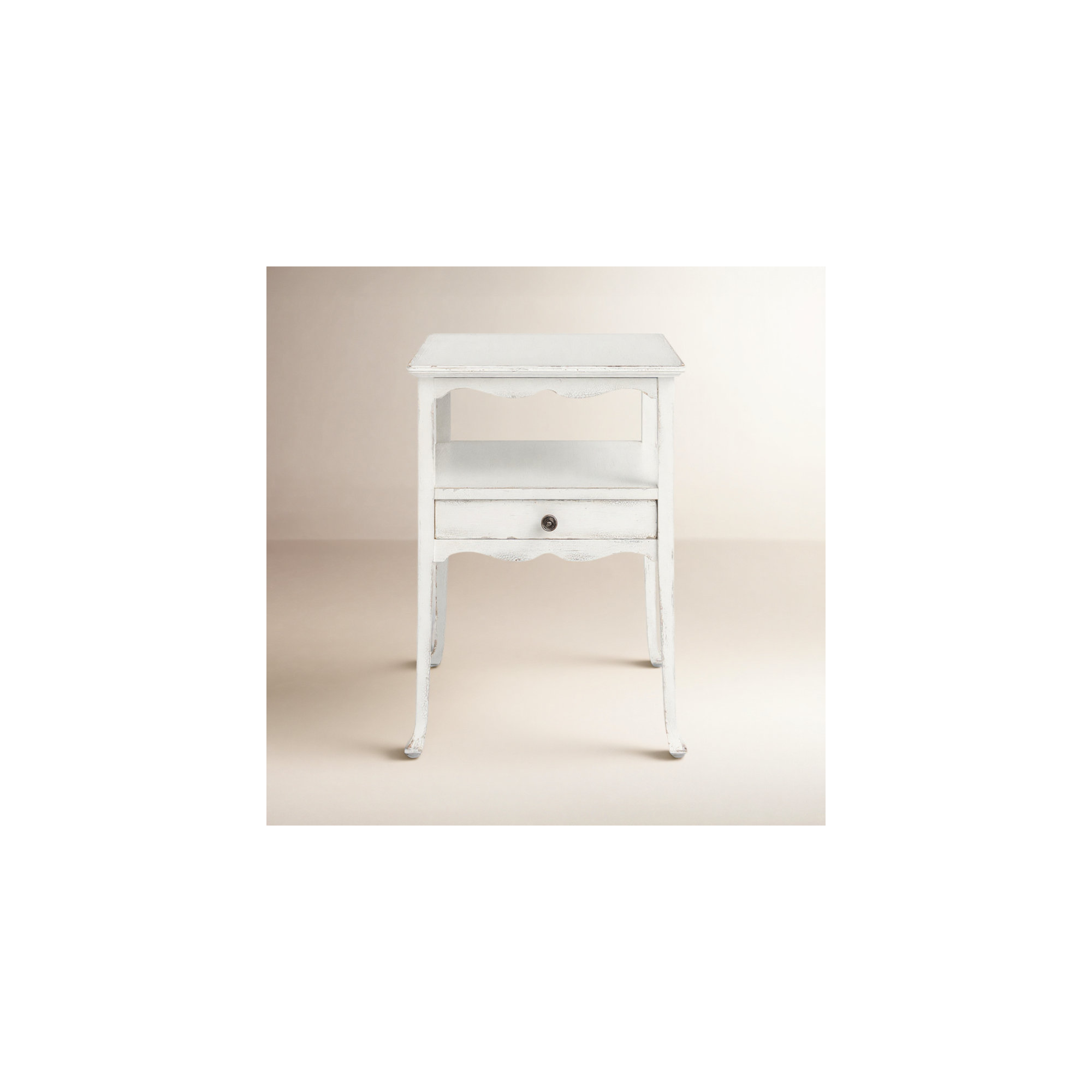 Aileen End Table with Storage, Magnolia White
