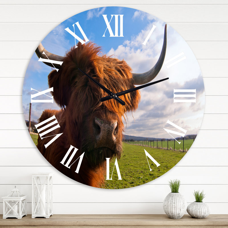 Portrait d'un yak - horloge murale de maison de campagne, Grand