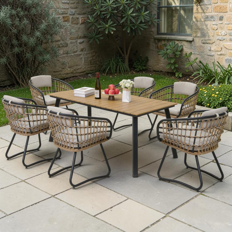 Ashville 7-Piece Outdoor Wicker Dining Set
