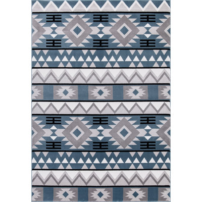 Tapis bleu / gris Paugh Southwestern