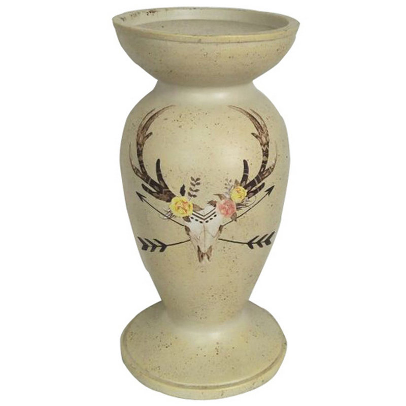 Desert Skull 9.96'' H Resin Tabletop Candlestick