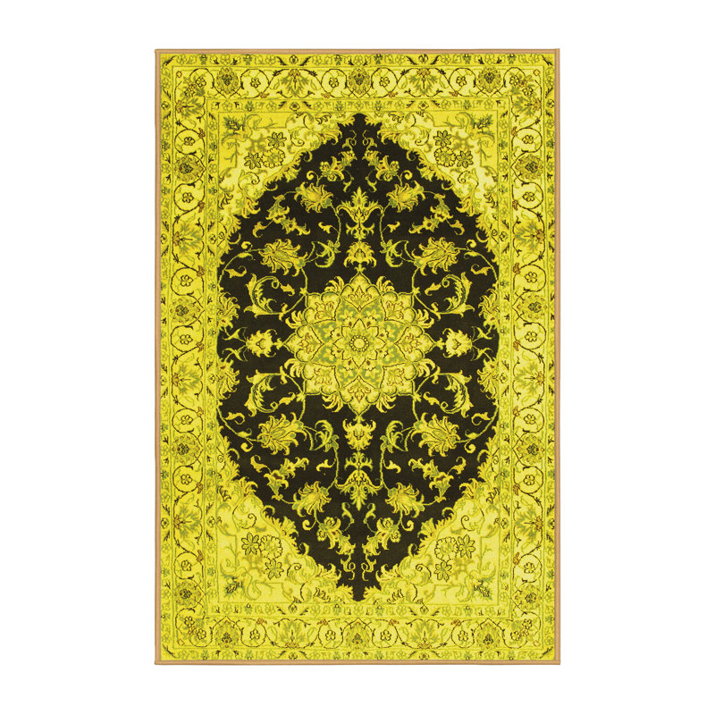 Andrs Washable Floral Indoor Rug, Rectangle 2' x 3'