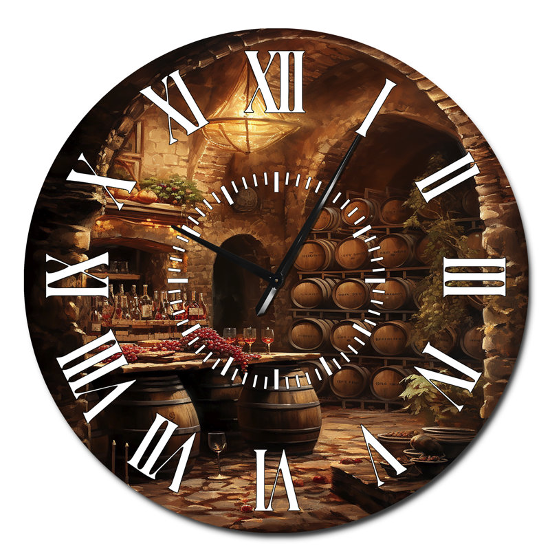 Horloge murale blanche Wine Cellar Harmony, Surdimensionné