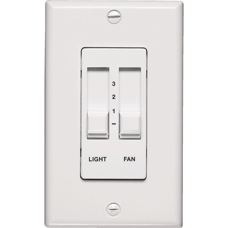Slider Light and Ceiling Fan Wall Control, White
