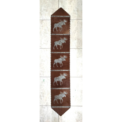 Light Moose Cowhide Table Runner