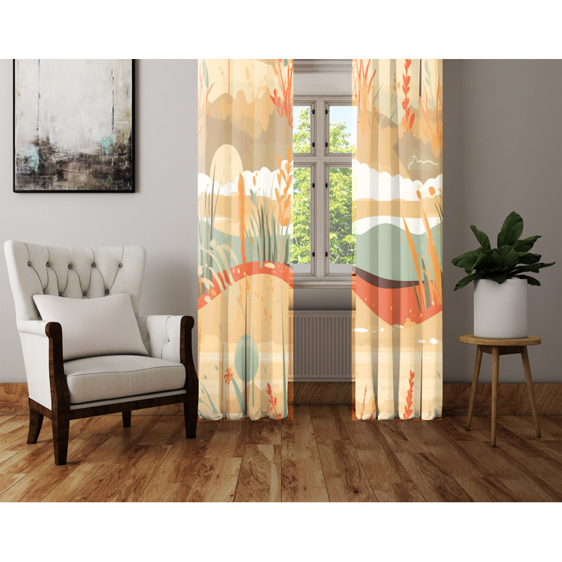Paire de rideaux semi-transparents en polyester Bezell, L 20 po x L 52 po