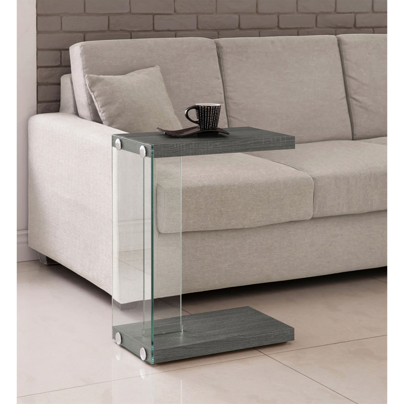 Table d'appoint en bois d'ingénierie gris Sampson