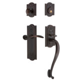 Nostalgic Warehouse Meadows Plate S Grip Handleset with Single Cylinder Deadbolt and Swan Lever