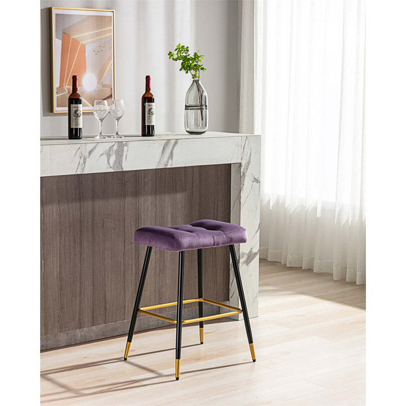 Tabouret de comptoir 26,38 po Manucher, Mauve