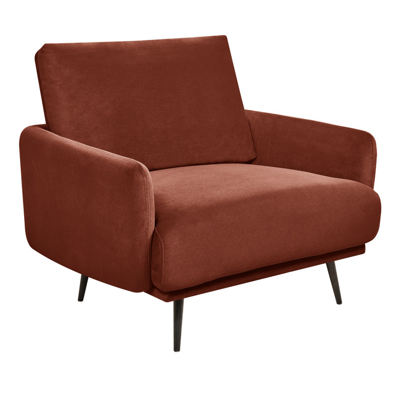 Karaka 37.5'' Wide Oversized Armchair accent chair single seat sofa for living room, Rust Velvet