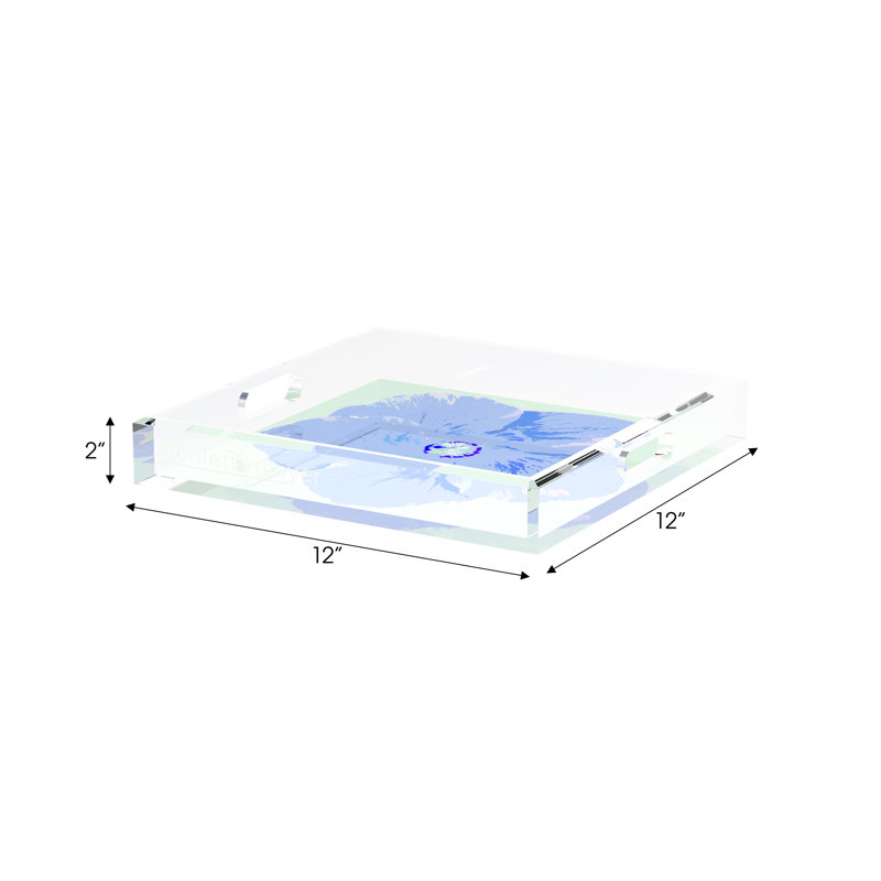 Decorative Tray, 12"W x 12"D x 2"H, Clematis