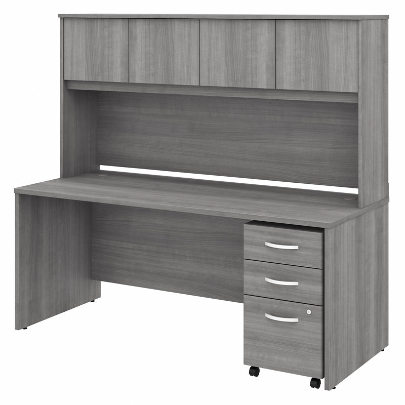 Bureau de direction avec huche Studio C, Gris platine