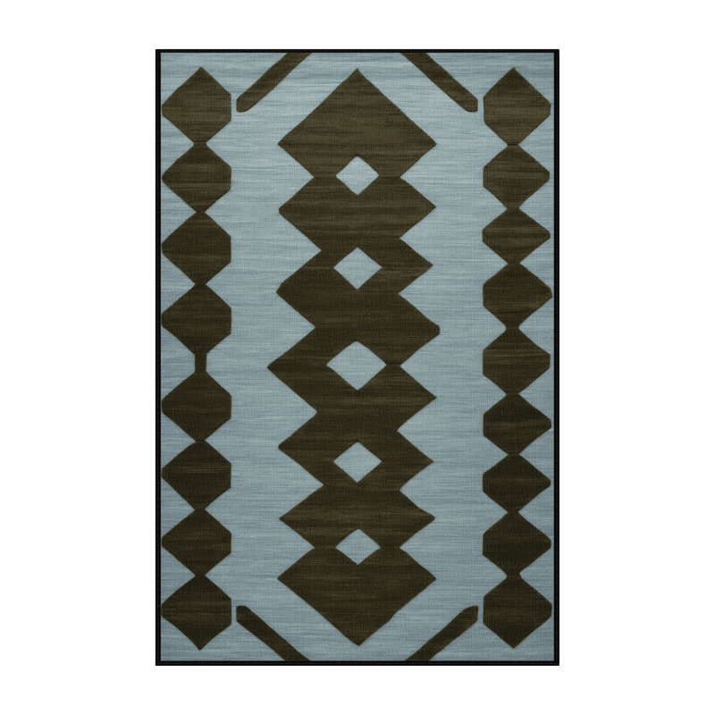 Tapis brun treillis lavable à la machine, Rectangulaire 8 pi x 12 pi