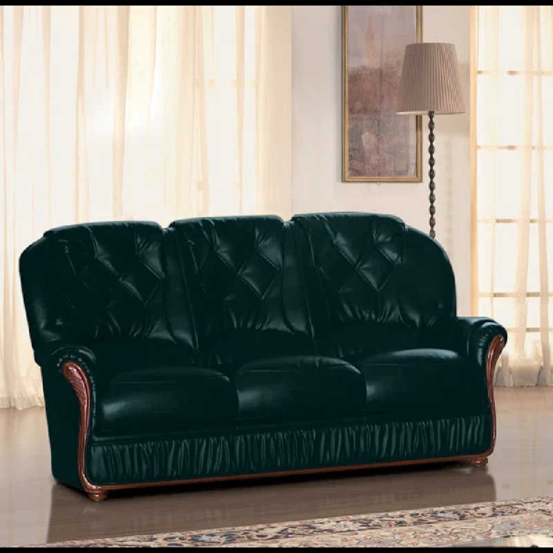 Kinsley Faux Leather Sofa, Blacked