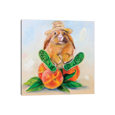 Mr Easter Days Peaches by Karen Weber - Wrapped Canvas Painting