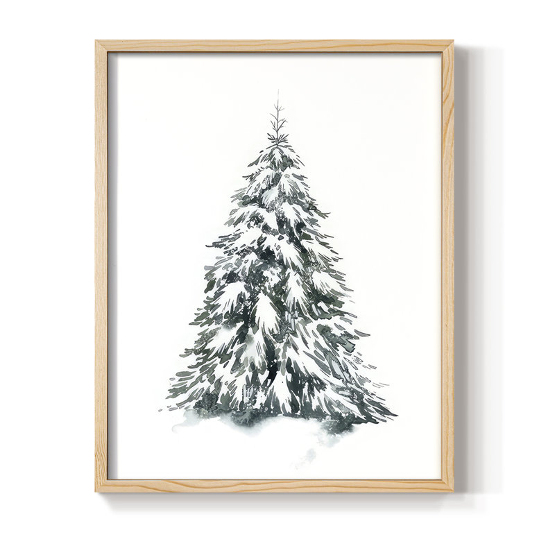 Épinette bleue II, reproduction encadrée - bois massif, Naturel, H 15 po x l 12 po