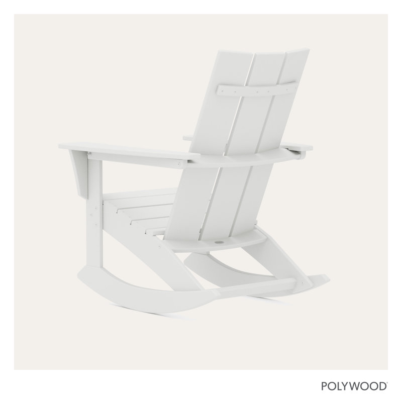 POLYWOOD Modern Adirondack Rocker, White
