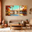 "Landscape & Nature Autumn Bridge Reflection Landscape", ensemble de 3 reproductions d'art sur toile-808864918