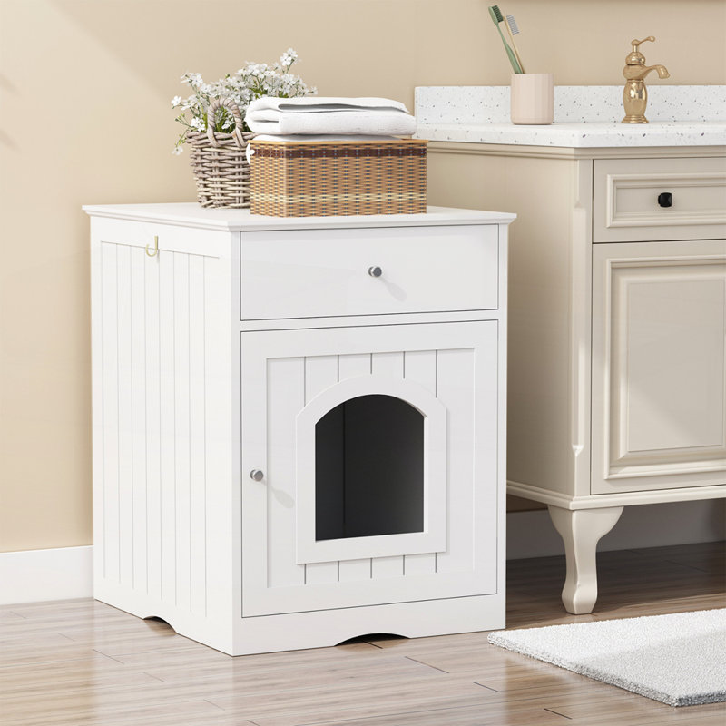 Table de chevet Cat Home, Blanc