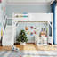 Lit mezzanine double en bois massif Unarosel avec garde-robe intégré, tablettes et escaliers-1247025117-1247025119