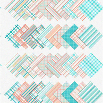 Turquoise Blue Check Print Squares 40-pack