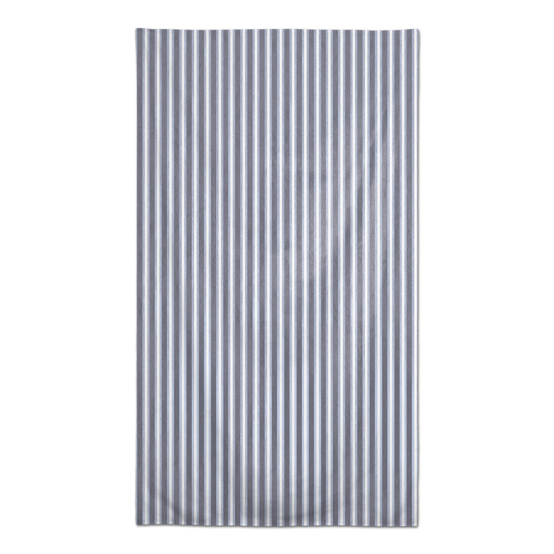Rectangular Striped Polyester Tablecloth, Dark Gray