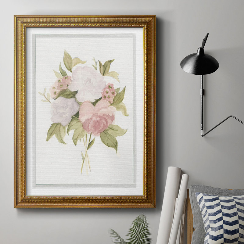 Toile tendue de qualité supérieure AU CH Soft Bouquet I - prête à être accrochée, L 18 po x H 27 po