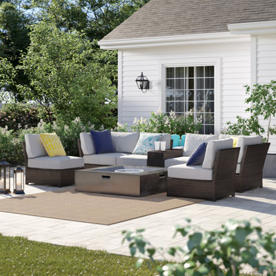 Widener High-Density Polyethylene Fully Assembled 6 - Person Seating Group with Cushions