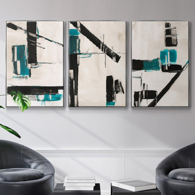 «Geometric Notes I», reproduction encadrée sur toile 3 pièces