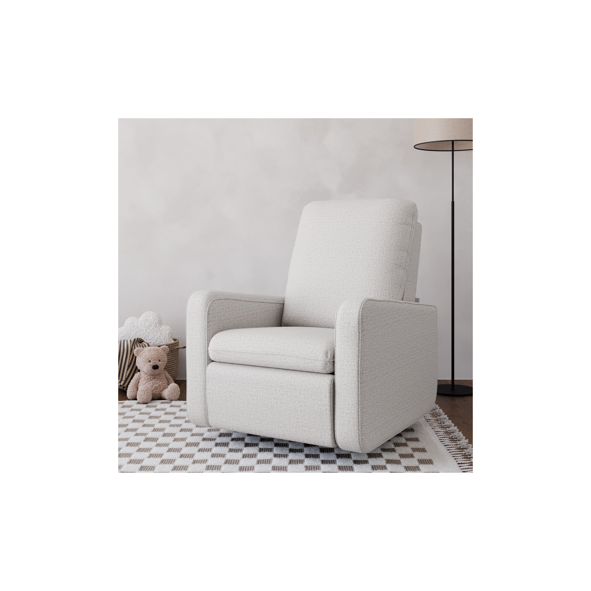 Teddi Power Recliner With USB, Steel Basketweave