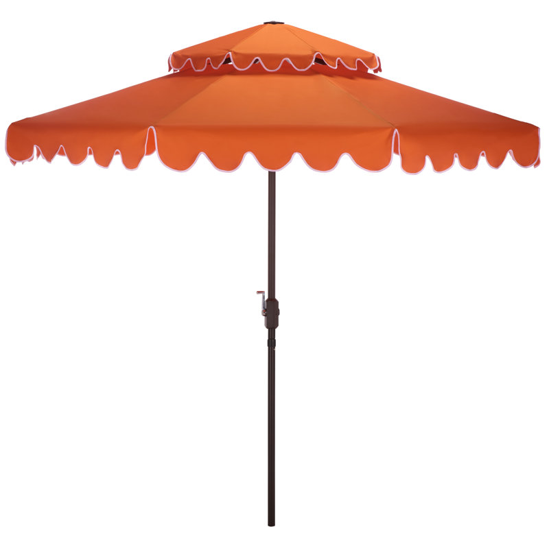 Parasol de marché 9 pi Teo, Orange/Blanc