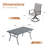 6 -Person Patio Dining Set with 63" Rectangular Dining Table and Padded PVC-coated polyester Swivel Chairs-161646039