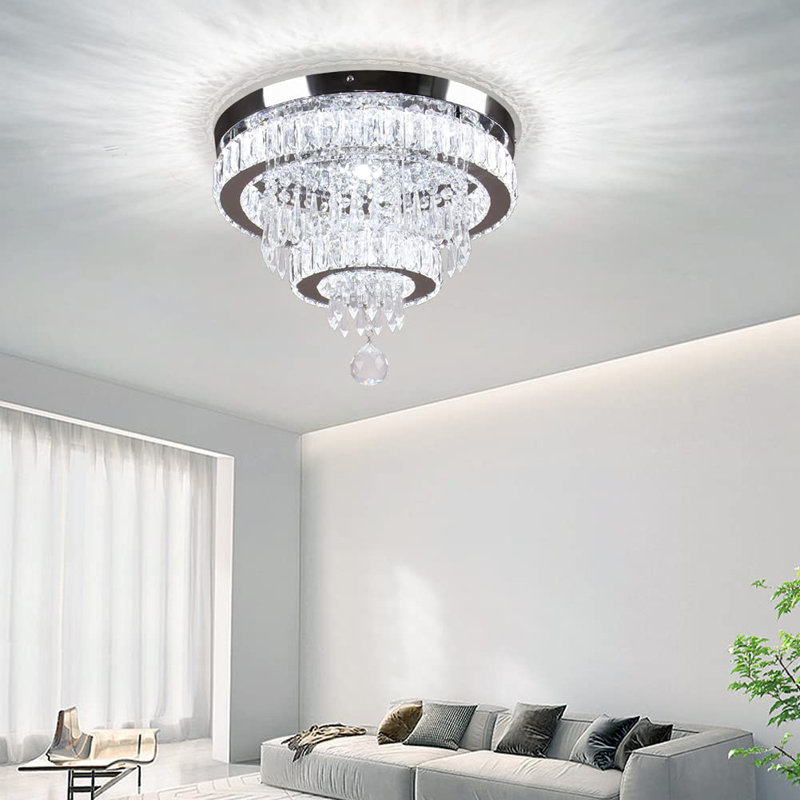 Plafonnier encastré 16 "Crystal Chandeliers
