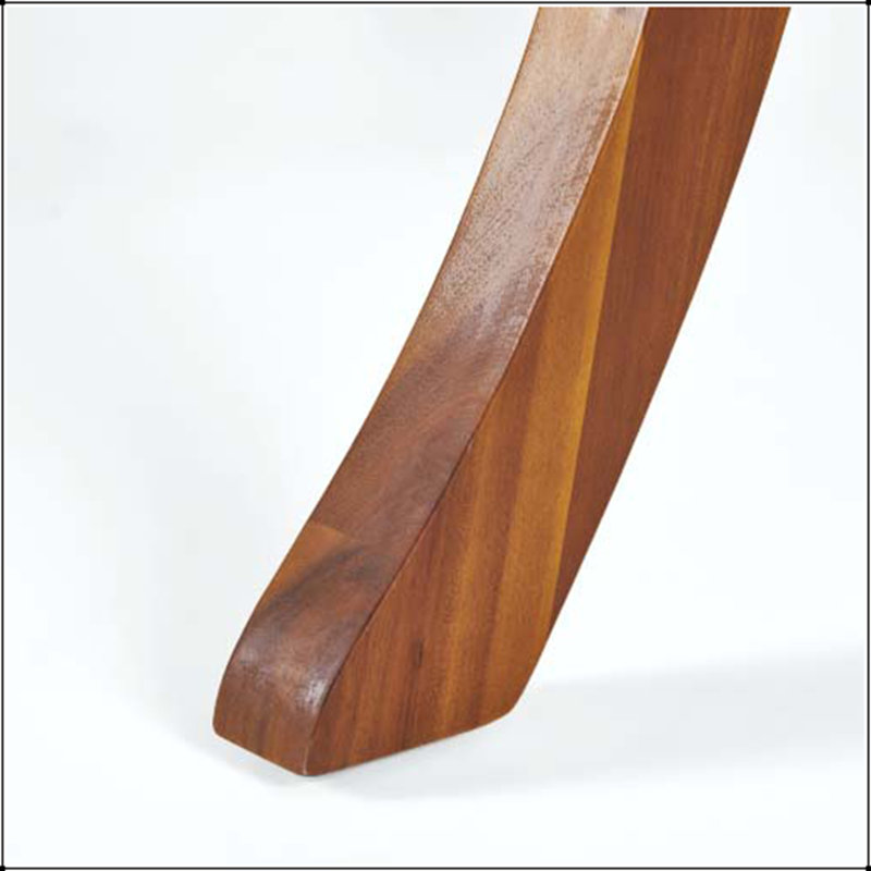 Table de salle à manger 47,25 po ronde en bois d'acacia - finition teck, lattes, intérieur / extérieur