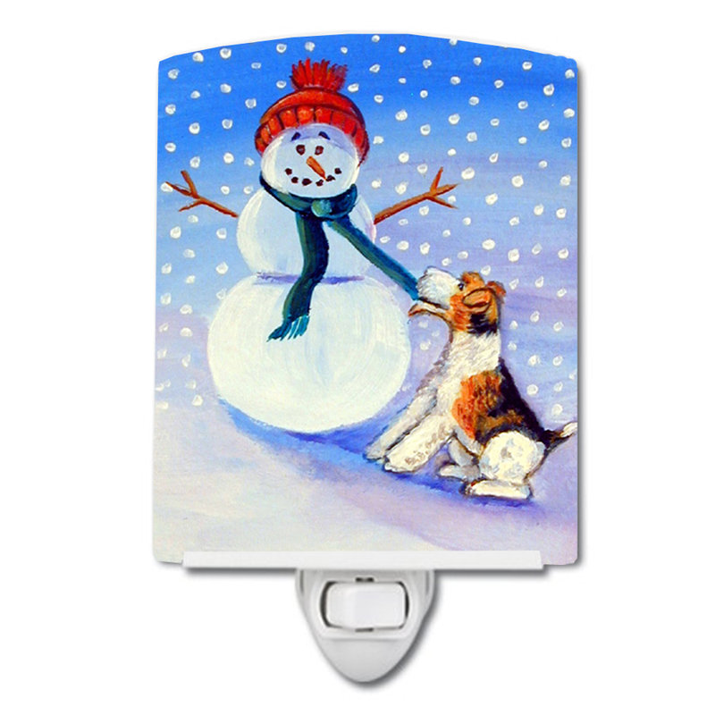 Snow with Fox Terrier Ceramic Night Light
