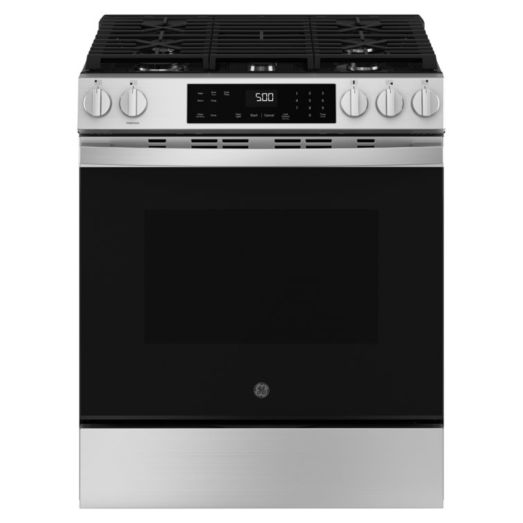 GE 30" Slide-In Front-Control Gas Range