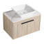 Meuble-lavabo mural 42 po avec lavabo en céramique et tablettes latérales