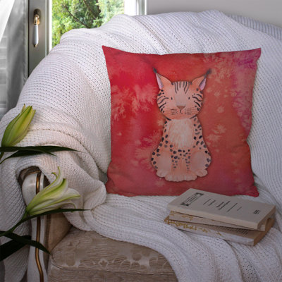 Coussin intérieur/extérieur en aquarelle lynx