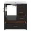 Ensemble de meuble-lavabo 30 po avec lavabo, meuble de rangement pour salle de bain avec porte à fermeture douce, 3 tiroirs et plateau amovible-115165619