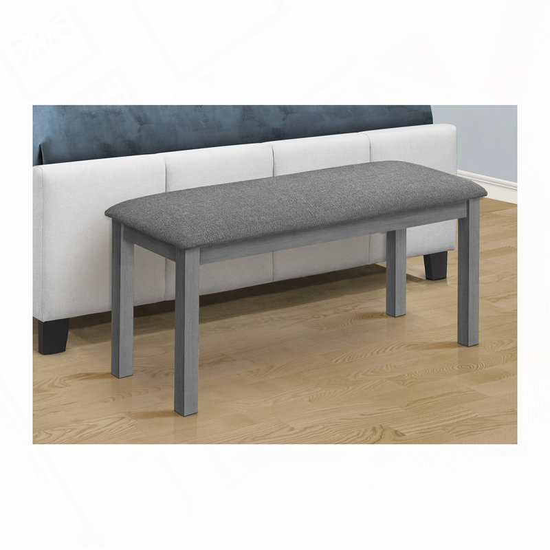 Keiundra Polyester Upholstered Bench, Gray, Gray