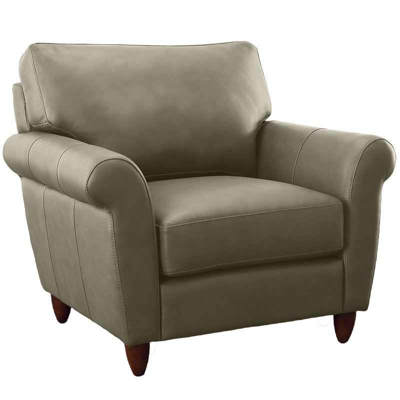 Chaise en cuir véritable Buxton, Light Grey