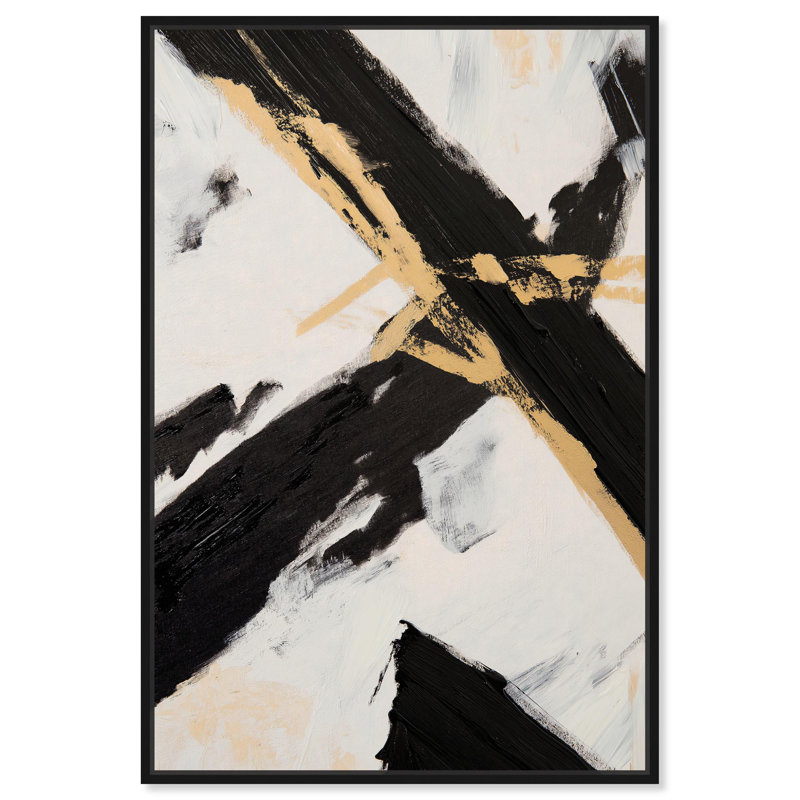 Art Remède noir et blanc, toile d'art Poids de noir III, H 16 po x l 11 po, Cadre flottant noir
